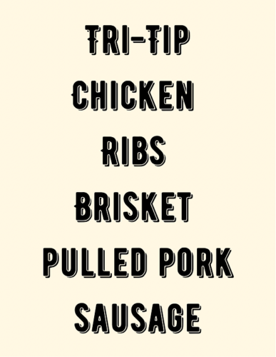 Biggin's Texas BBQ Available Meats
